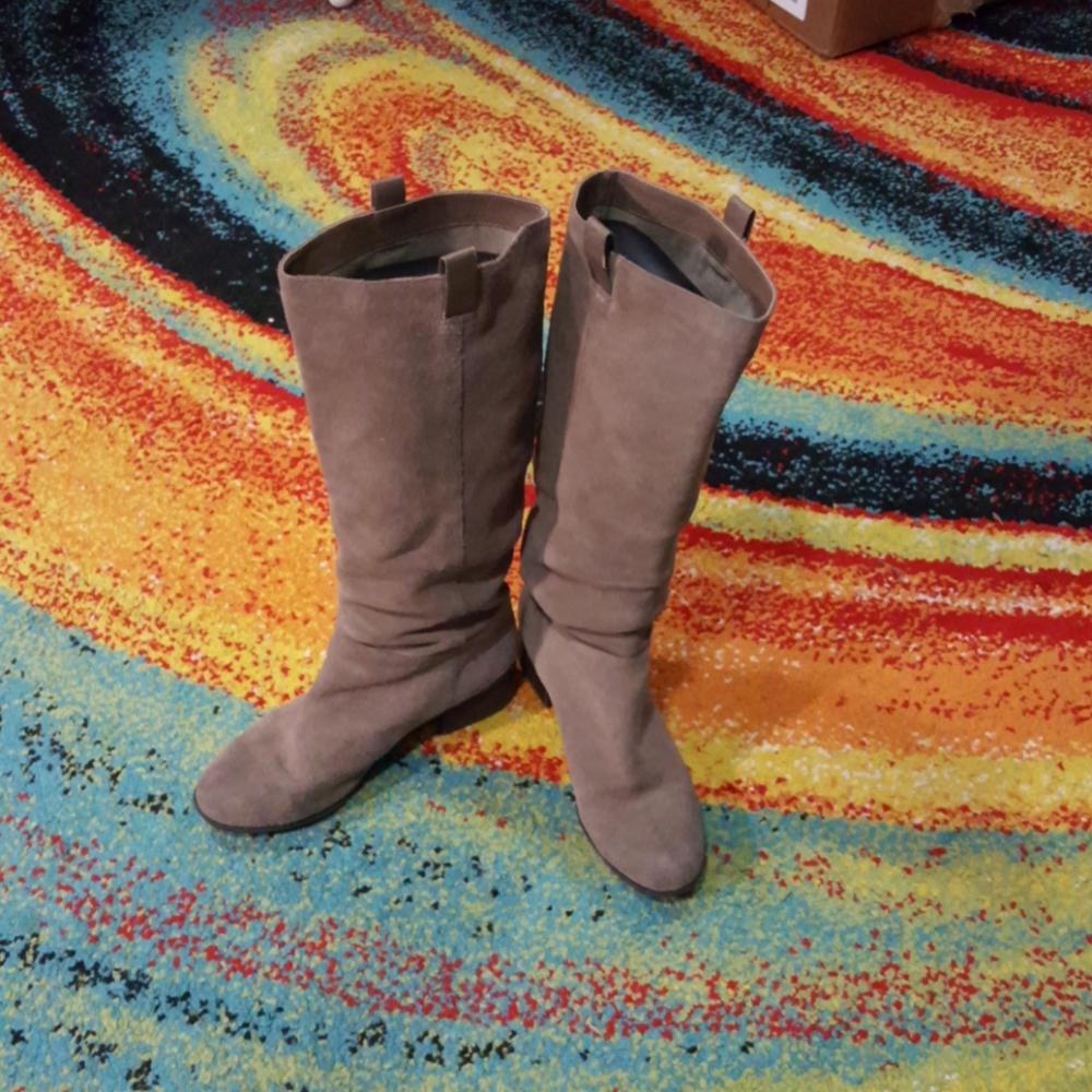BP. Brass Plum Taupe Slouch Knee High Boots Size 6 Boho Minimalist